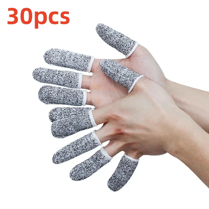 10/30pcs Anti-Cut Finger Cover Finger Protector Sleeve Level 5 High-strength Safety Anti Cut Fingertip Gloves Kitchen Tools