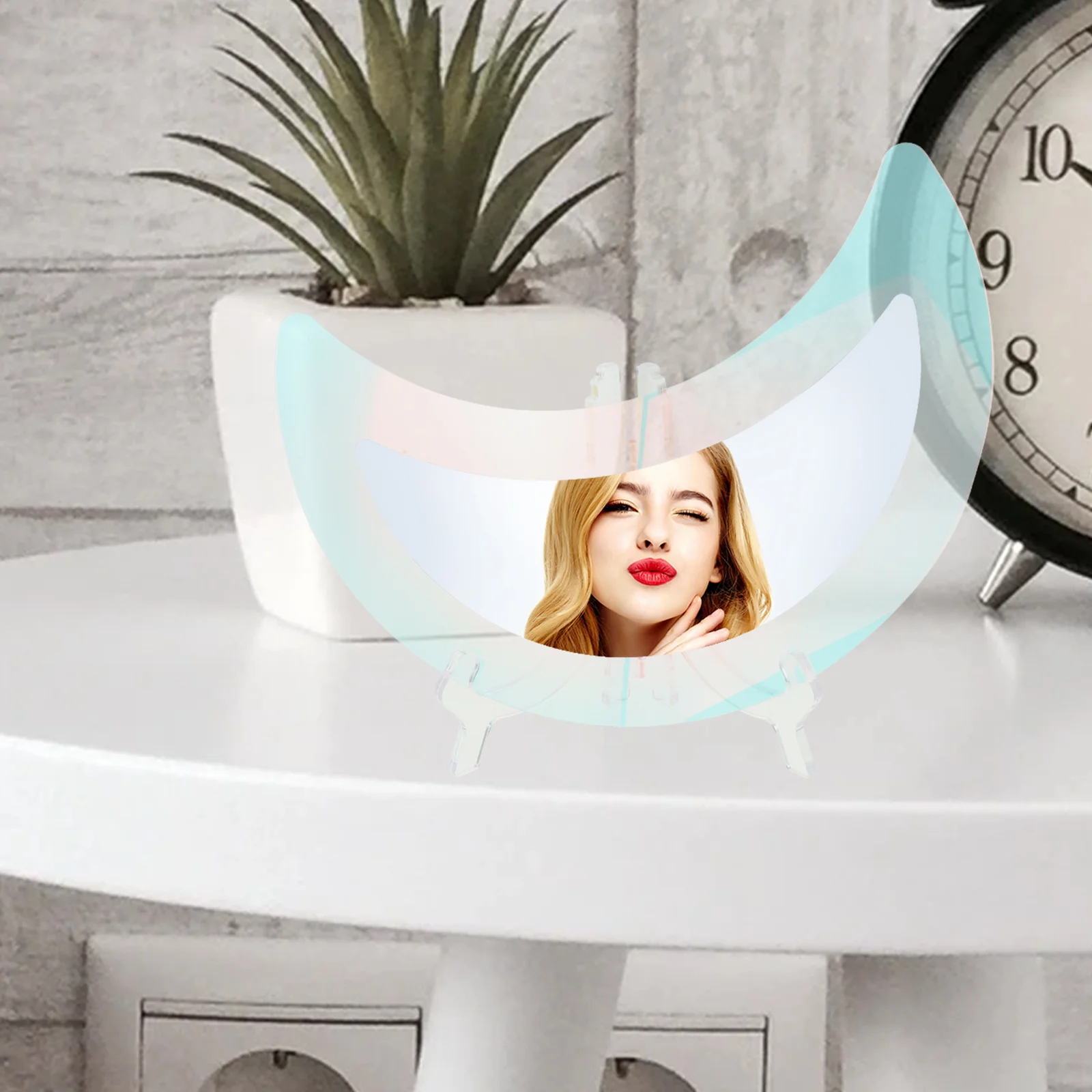 

Moon Mirror Acrylic Irregular Shape Desktop Tabletop Makeup Mirror Bedroom Decor Desktop Mirrors Desk Decor Moon