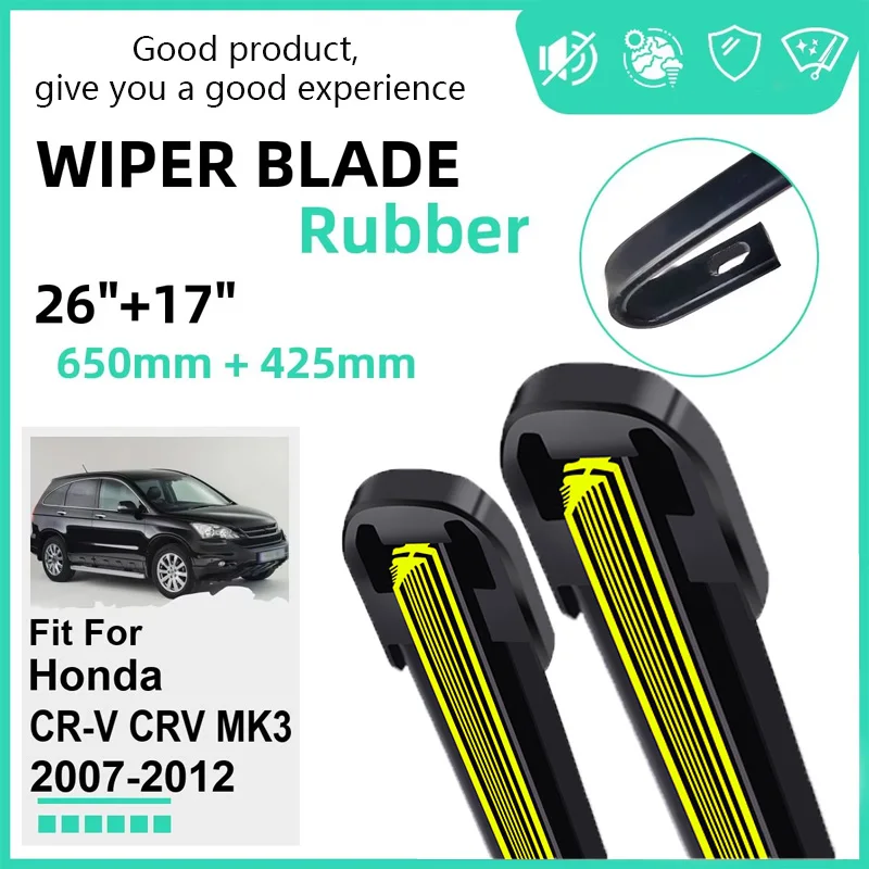 

Rubber Car Wiper Blades for Honda CR-V CRV MK3 2007-2012 Front Windscreen Windshield Rubber Car Accessories 2011 2012