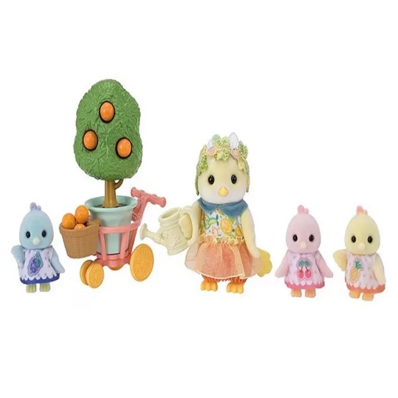 シルバニアファミリーブラインドキーホルダーアクセサリーフィギュアオリジナル女の子のおもちゃ子供のためのシトラスバードファミリーキッチンおもちゃ Ternuries