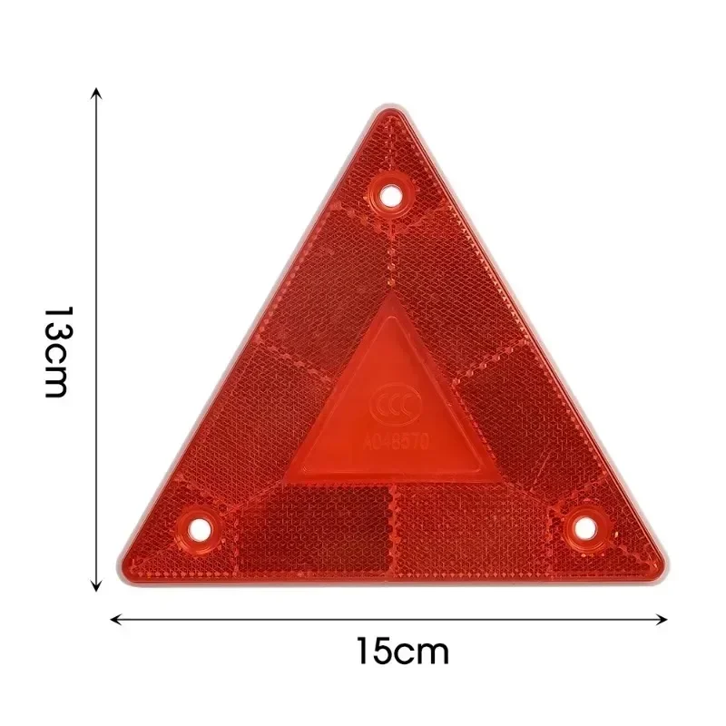 4/1szt Trójkątny odbłyśnik ostrzegawczy Znak ostrzegawczy zatrzymania pojazdu Czerwony znak odblaskowy bezpieczeństwa do przyczepy RV Board Truck Plate Light — zdjęcie 7