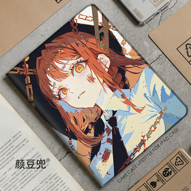 전기 톱 남자 애니메이션 Makima 케이스 iPad Air 4 5 6 10.9 미니 5 6 7 2022 12.9 케이스 실리콘 iPad Air 11 13 in 10th Pro13 i