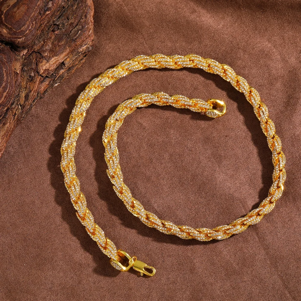 Corda corrente hiphop neckalce bling moda gargantilha link presente para homens mulheres combinando rapper rocker punk acessório na moda