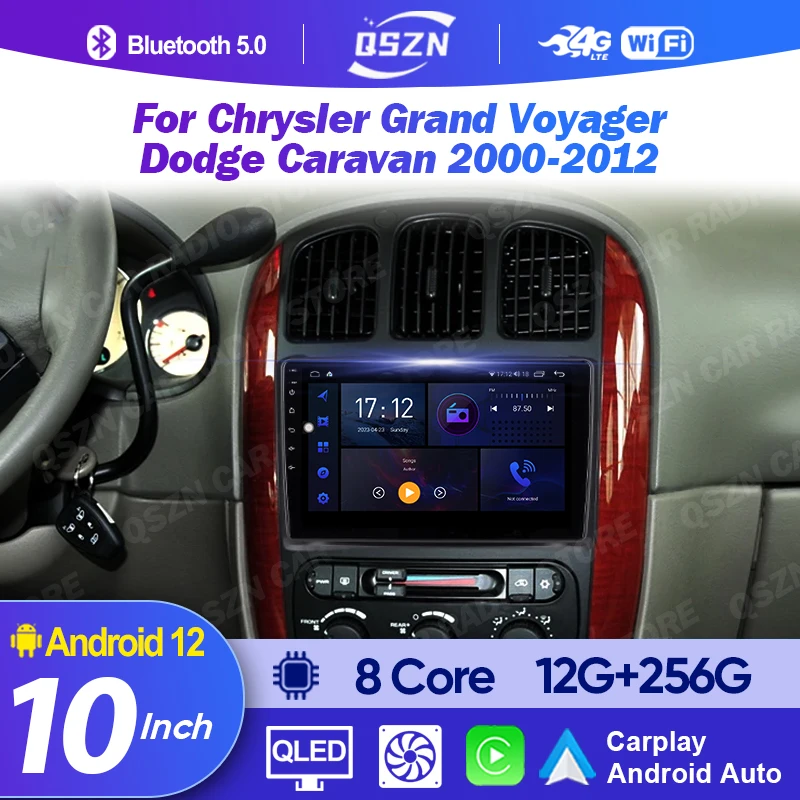 Para Chrysler Grand Voyager RS Dodge Caravan 4 2000 -2012 coche Auto Radio reproductor de vídeo Multimedia Carplay GPS cámara de navegación 4G