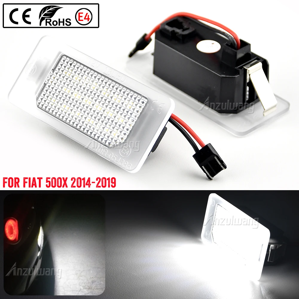 2 buah SMD putih lampu pelat lisensi Led belakang otomatis untuk Fiat 500X 2014 2015 2016 2017 2018 2019