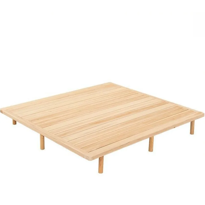 

Double, modern minimalist shelf bed, bed frame, solid wood ribs fir