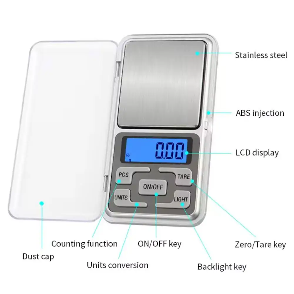 Kitchen Precision Scales Digital LCD Electronic Food Digital Jewelry Kitchen Scale Portable Dropshipping Jewelry Weighing W0Y7