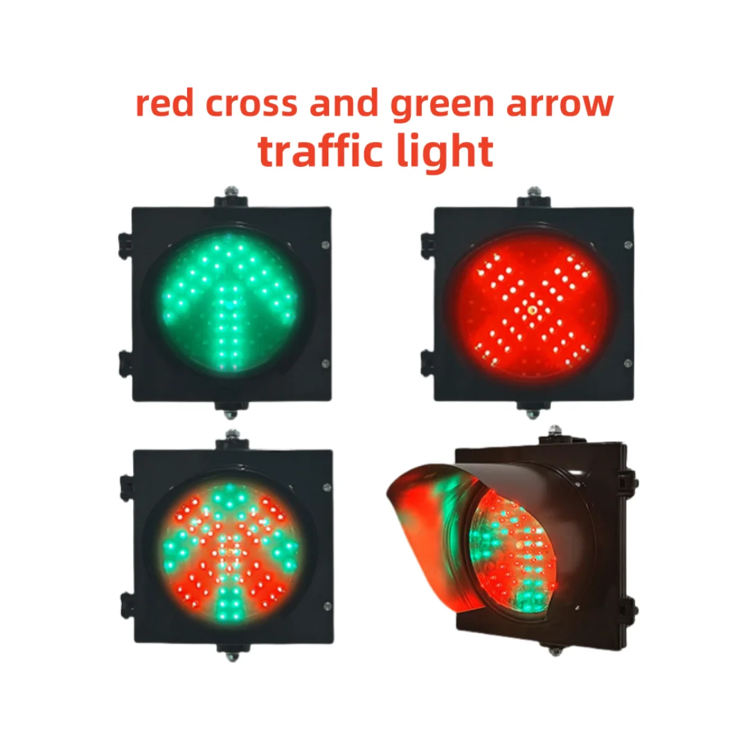 

Traffic Light Signal200mm | Weighbridge Barrier Roadblock Dual-Color Light | Red Cross & Green Arrow | 200mm Perfect for Out