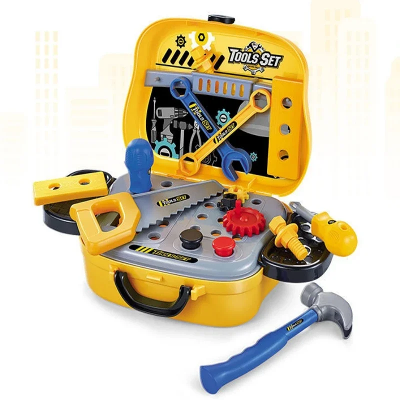18 peça/conjunto fingir jogar caixa de ferramentas brinquedo simulação ferramenta reparo mala chave fenda chave inglesa diy brinquedos educativos para crianças presente