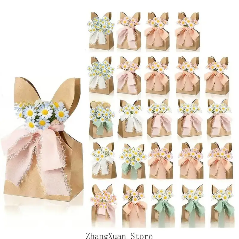 Set mit 12/24 eleganten, künstlerischen Geschenkbeuteln für Kinderpartys, perfekt für Osterleckereien und Festivaltreffen, 3 x – Detail 3