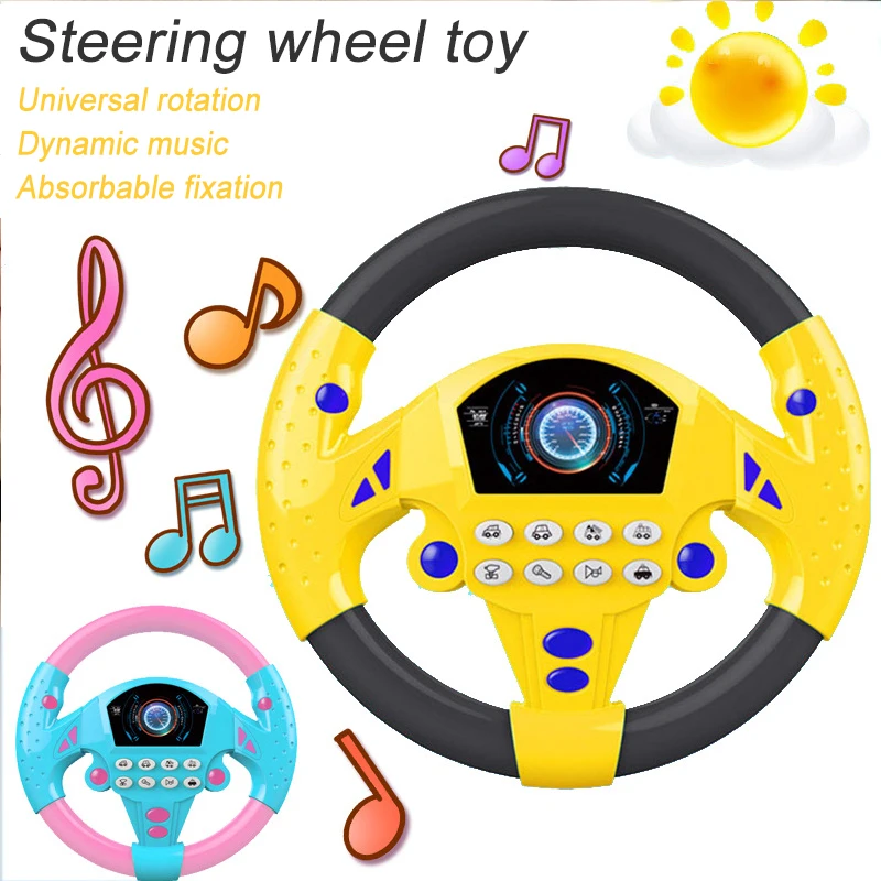 

Simulation Copilot Steering Wheel Kid Simulate Driving Car Eletric Driving Vocal Toys with Lights Sound Vocal Musical Stroller