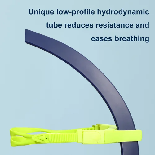 Imagen 2 del producto Tubo de snorkel para entrenamiento de natación para adultos, tubo de respiración frontal, boquilla de silicona de montaje central, tubo de respiración de estilo libre de silicona