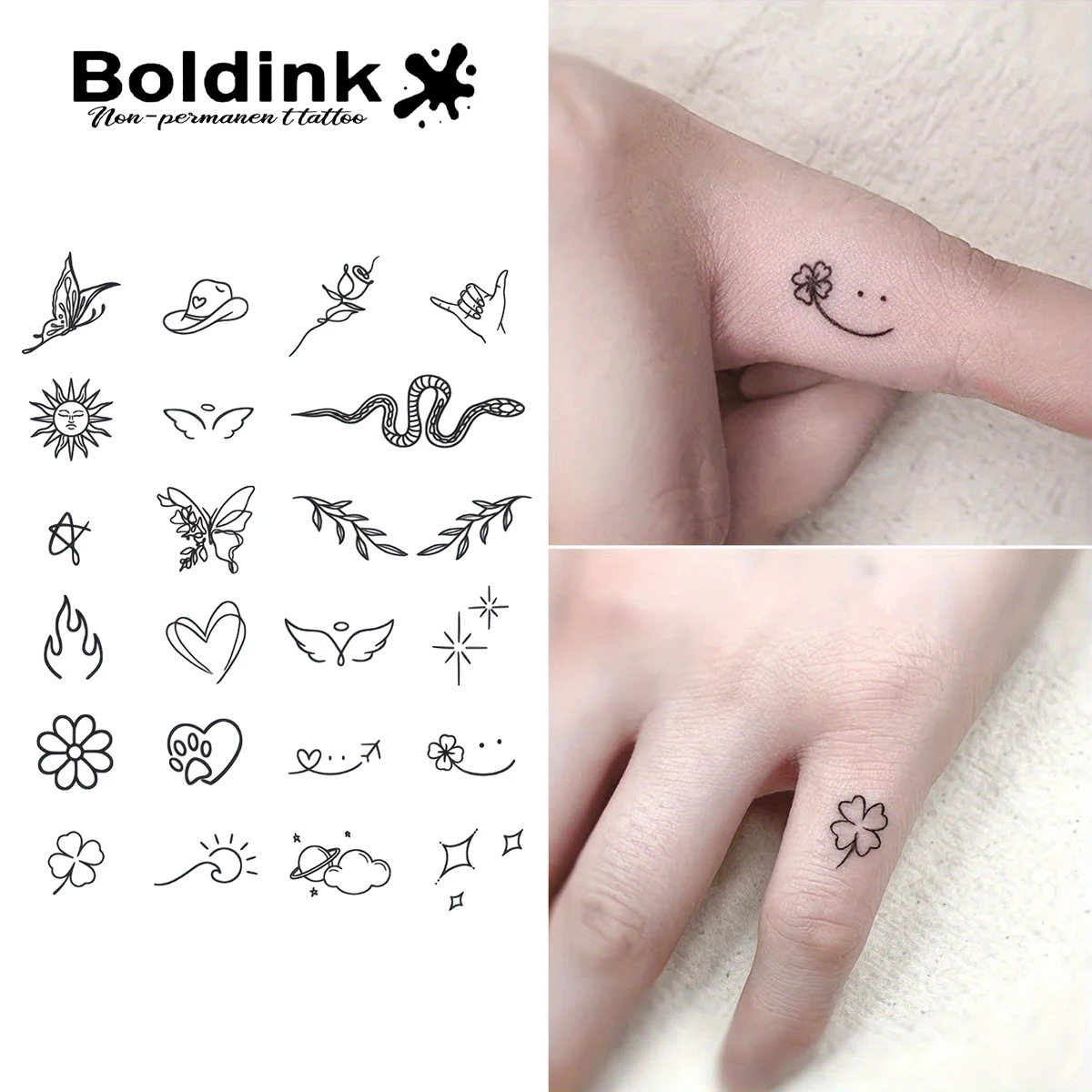 

Cute little design Temporary Tattoo,Lasts To 15 Days New Technology Magic Waterproof Semi Permanent Sticker.