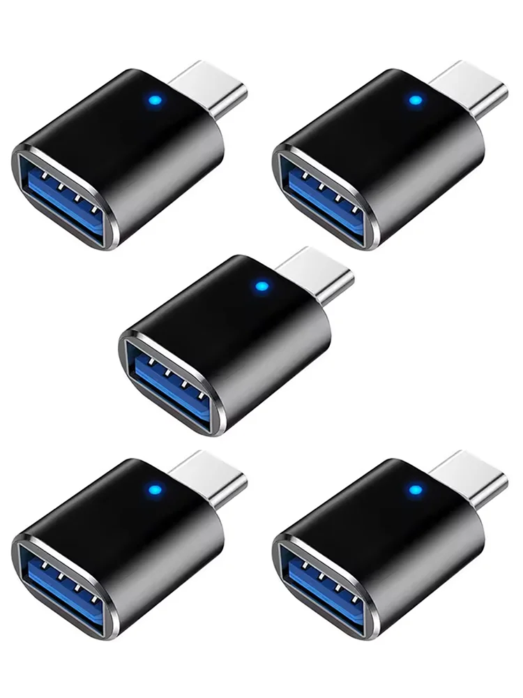 NNBILI 1-5 stücke USB 3,0 Zu Typ C Adapter LED OTG Zu USB C Stecker Auf USB EINE Buchse Für HUAWEI Samsung Xiaomi POCO Adapter