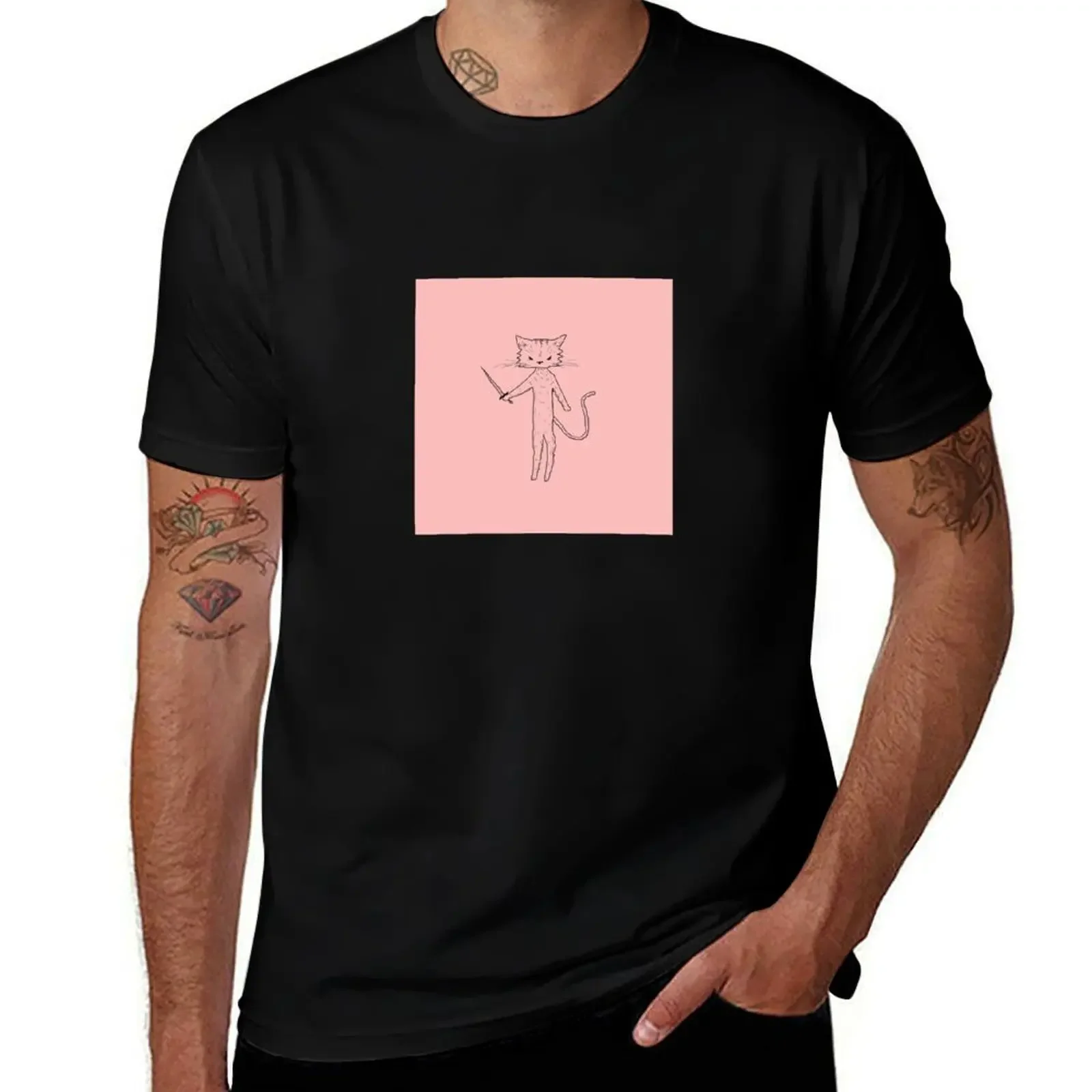 

pink sword kitty T-Shirt Man t-shirt Personalized t-shirt graphic t shirts mens t shirts top quality