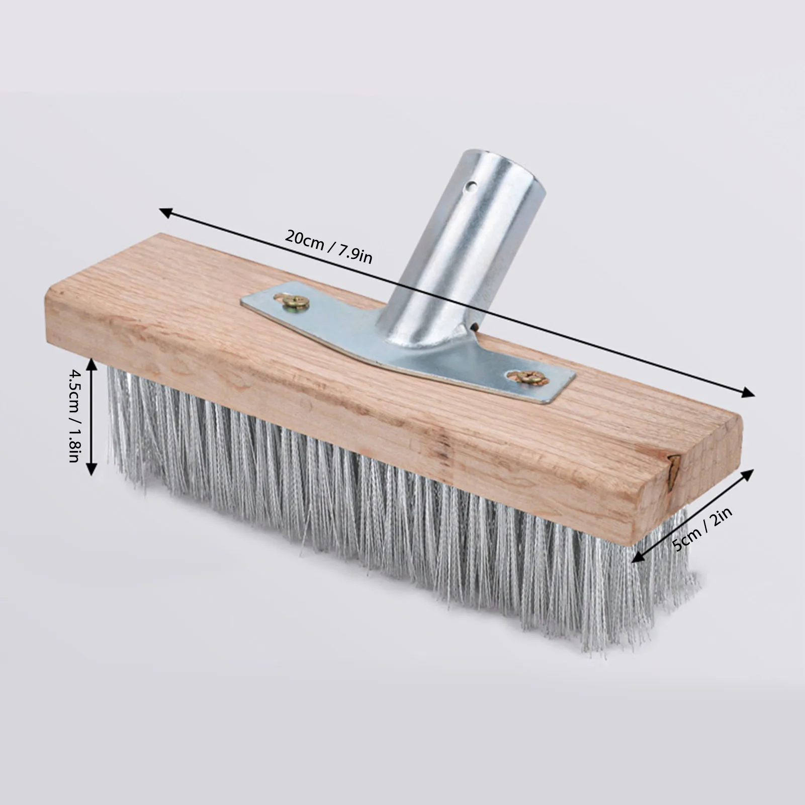 Heavy Duty Rough  Floor Brush Stainless Steel Wire Deck Scrub Cleaning Tool 20cm Floor Scrub Brush