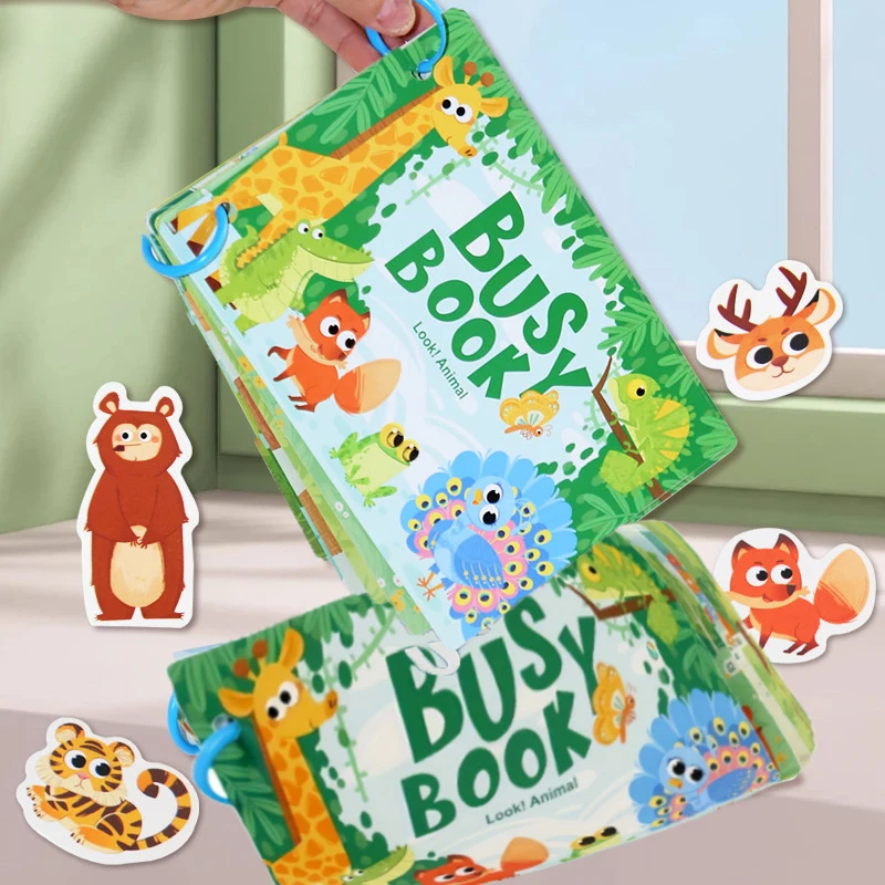 Montessori Baby Busy book My First Quiet Book Paste Early Learning Education Toy Children Toy Matching Game for Babies 2 3 Years