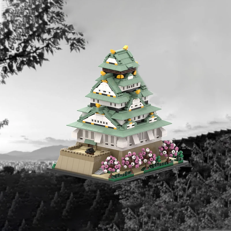 1612 個 MOC 大阪城ビルディングブロック教育建築ギフト子供の創造性と操作能力トレーニング