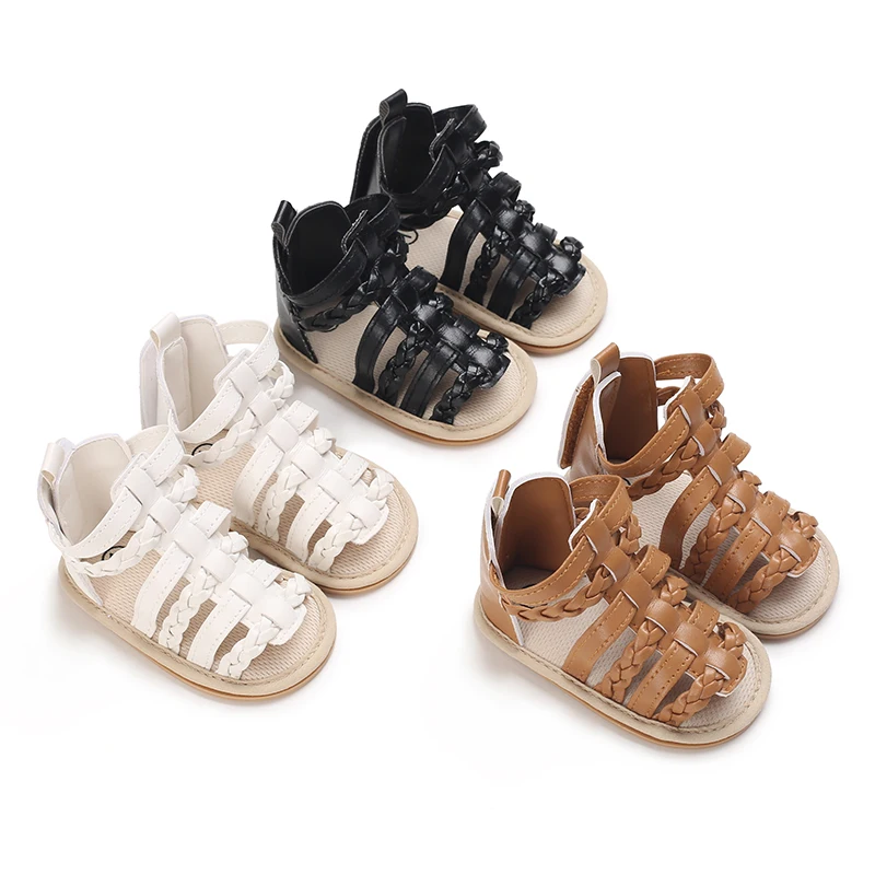 

Summer Infant Baby Girl Fashion Shoes Toddler Flats Sandals Soft Rubber Sole Anti-Slip Flower Lace Crib First Walker 0-18M