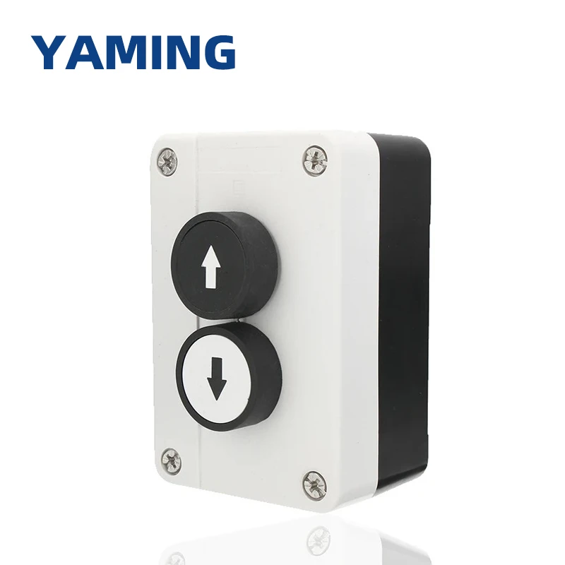

Push Button Switch Box Up/down Arrows 2 Ways Hoist Roller Door Lorry Tail Lift Control With Protective Box Double Insulated