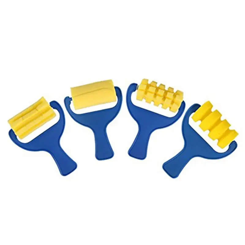 LLCS-Set Of 16Pcs Sponge Paint Roller Brush DIY Children Painting Brushes Kid Art Craft Painting Tool