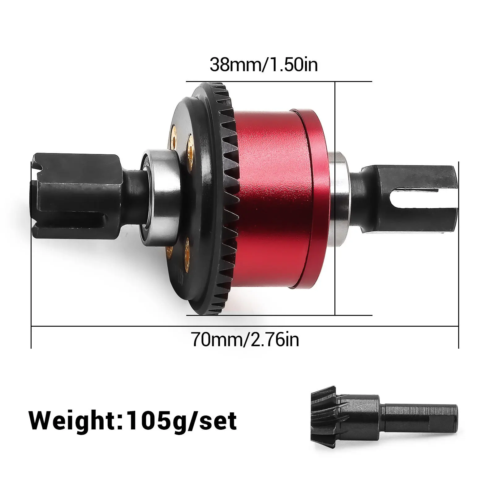 Przedni Tylny Mechanizm Różnicowy 43T 10T do 1/8 KRATON 1/7 BIGROCK EXB ARA310990 Samochód RC Metalowe Części Zamienne do Tuningu