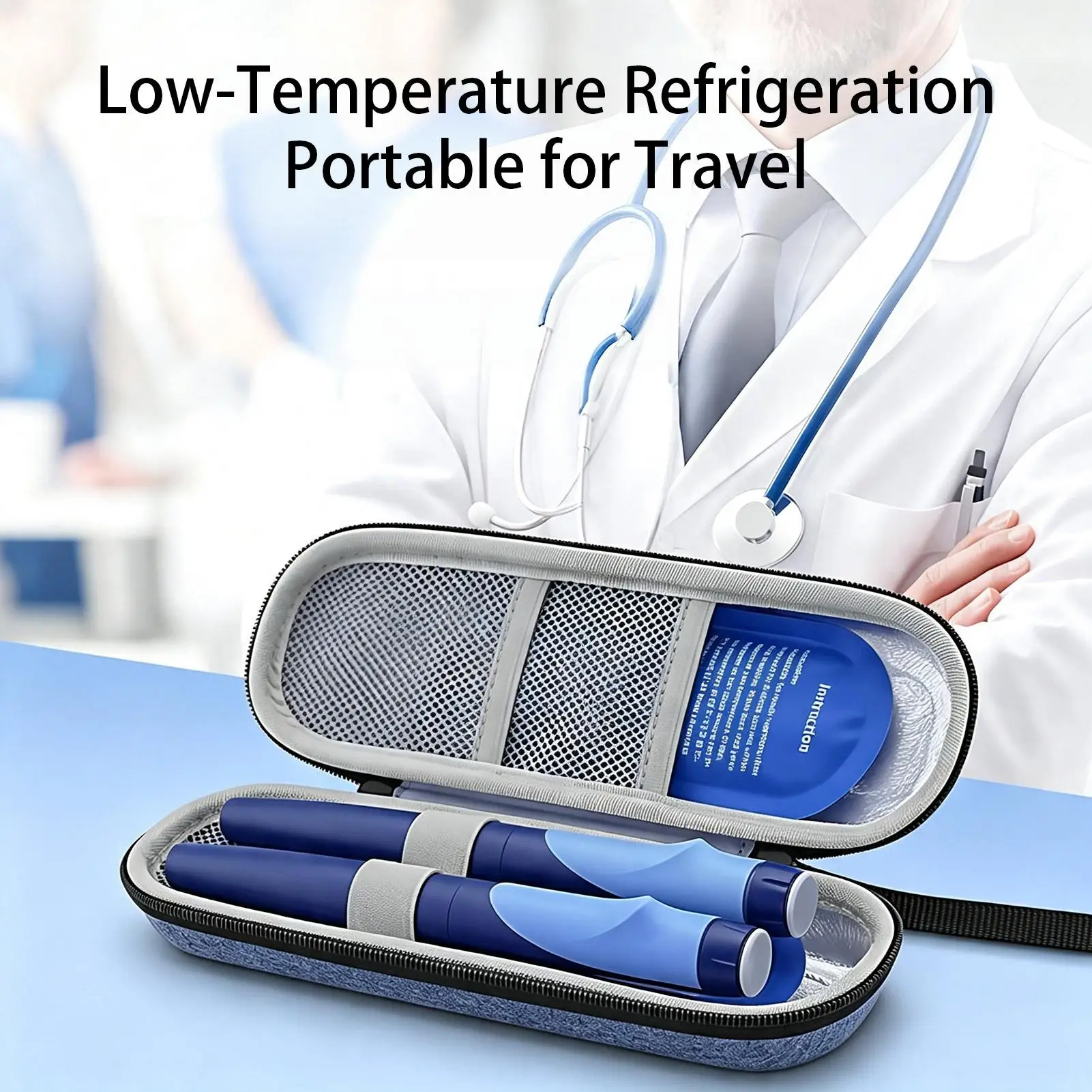 Medication Cooler Travel Case Medication Cooling Organizer Case Peptide Vial Cooler Bag For Women Men Travelers Patients