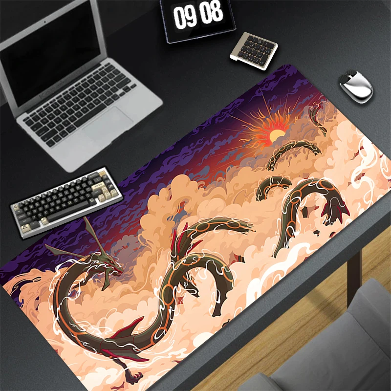 Japan Anime Sky Clouds Mouse Pad Laptop Gaming Accessories Mousepad Large Keyboard Rug PC P-pokemon Rayquaza Extended Desk Mat