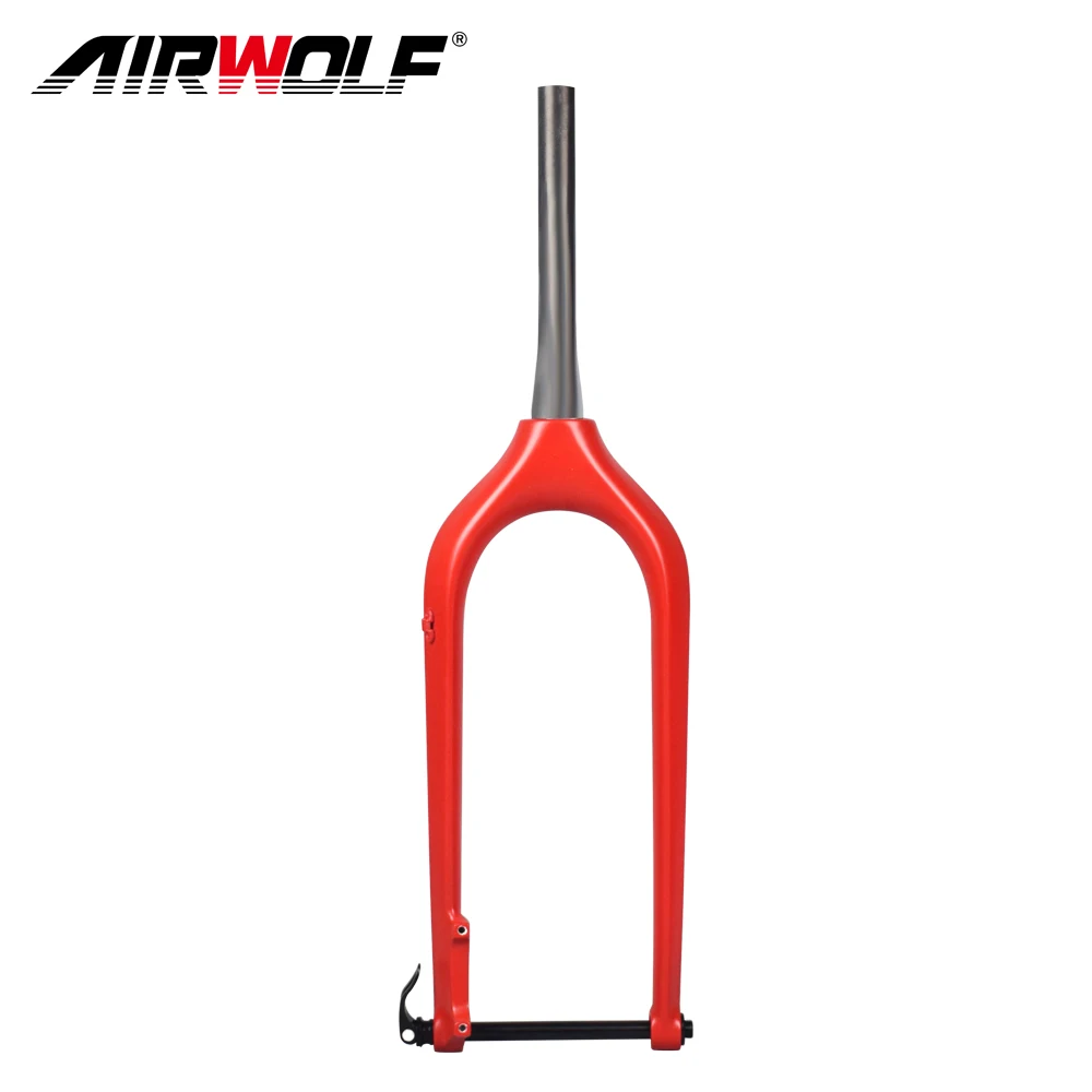 AIRWOLF Carbon Fork Mtb 26 Rigid Fork Carbon Mountain Bike Forks Steer Tube 28.6mm Matte Glossy Disc Rotor 160mm Fat Bike Fork