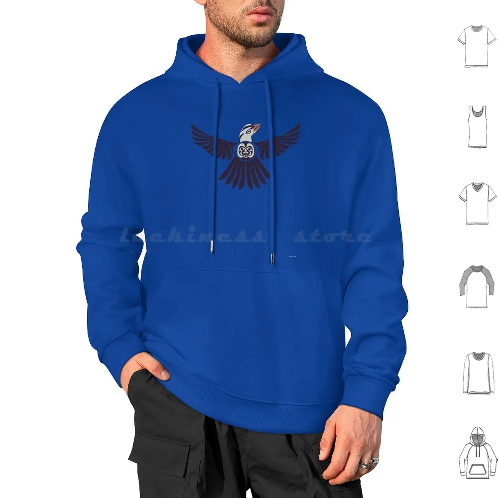 White Crowned Sparrow Hoodie cotton Long Sleeve Coast Salish Coast Salish Art Mark Gauti Indigenous Native First