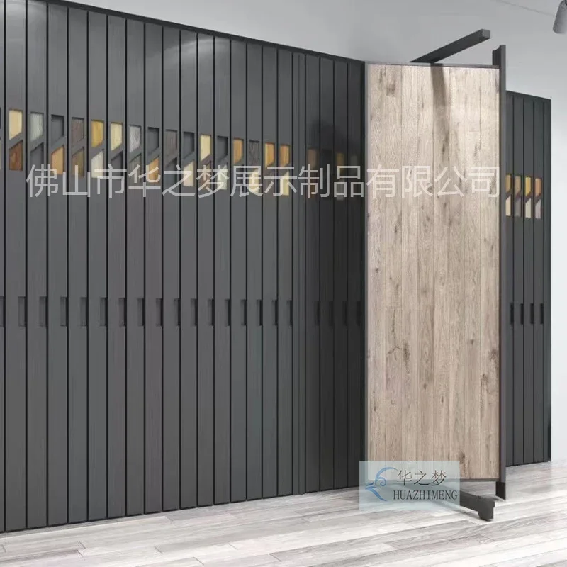 Custom Showroom Pull Out Rotating  Engineered Hardwood Flooring  Display Racks Oak Parquet Wood Timber Marble Tile Slab Stand