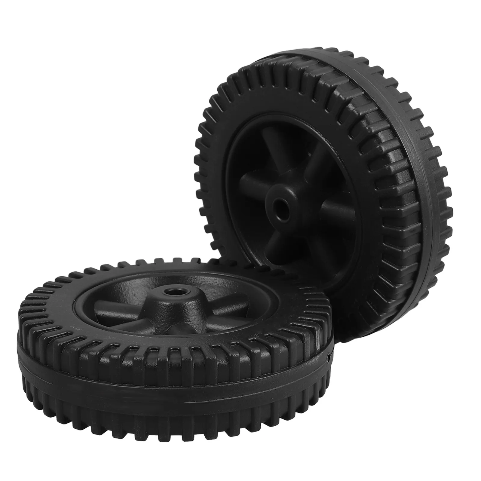 2Pcs 6 Inch Bbq Grill Wheels Heavy Duty Pe Material Replacement Parts for Gas Grill Cart Outdoor Barbecue Equipment Tires