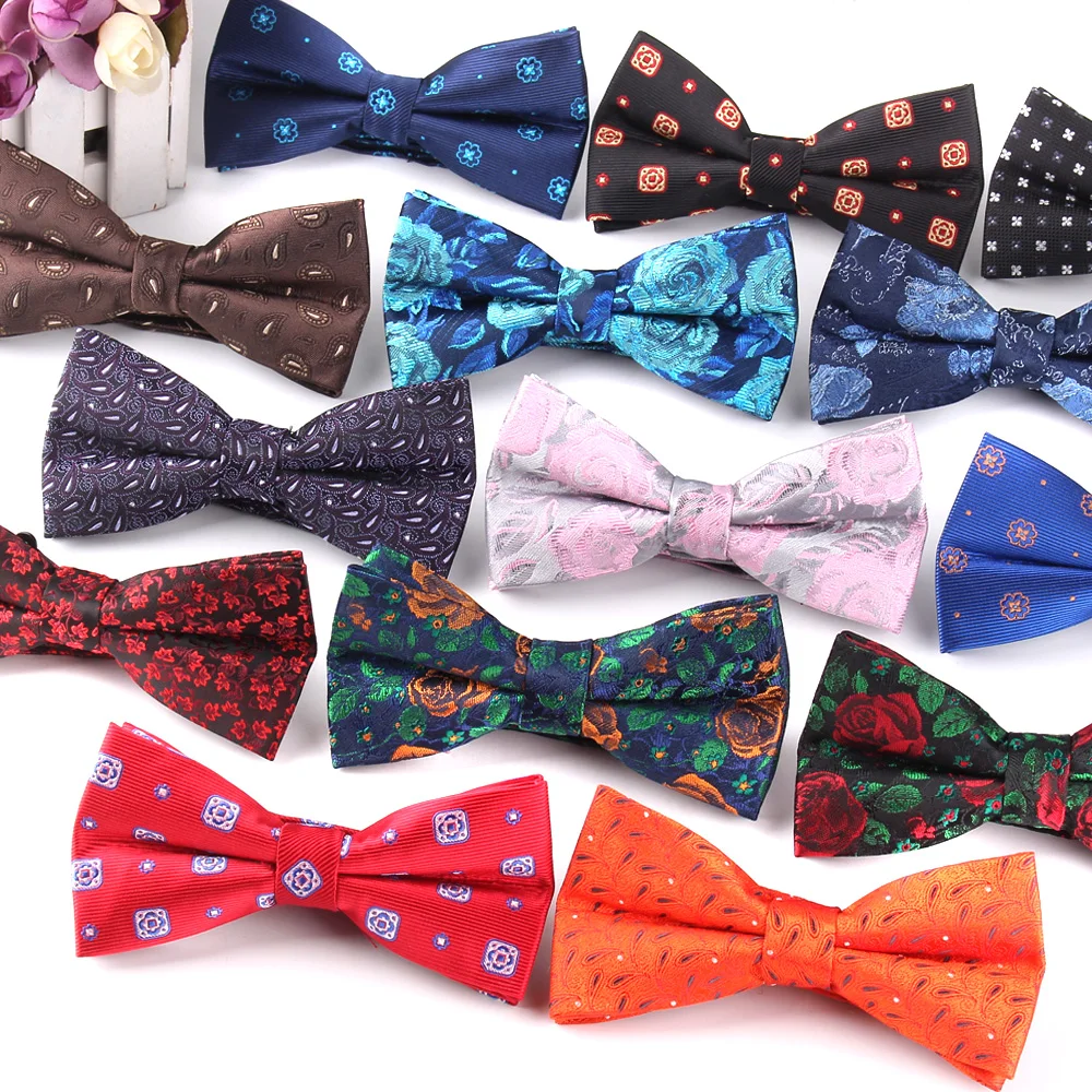 New Floral Men Bow Tie Casual Jacquard Bow ties For Men Adjustable Bow Ties For Business Wedding Butterfly Suits Cravats Bowties