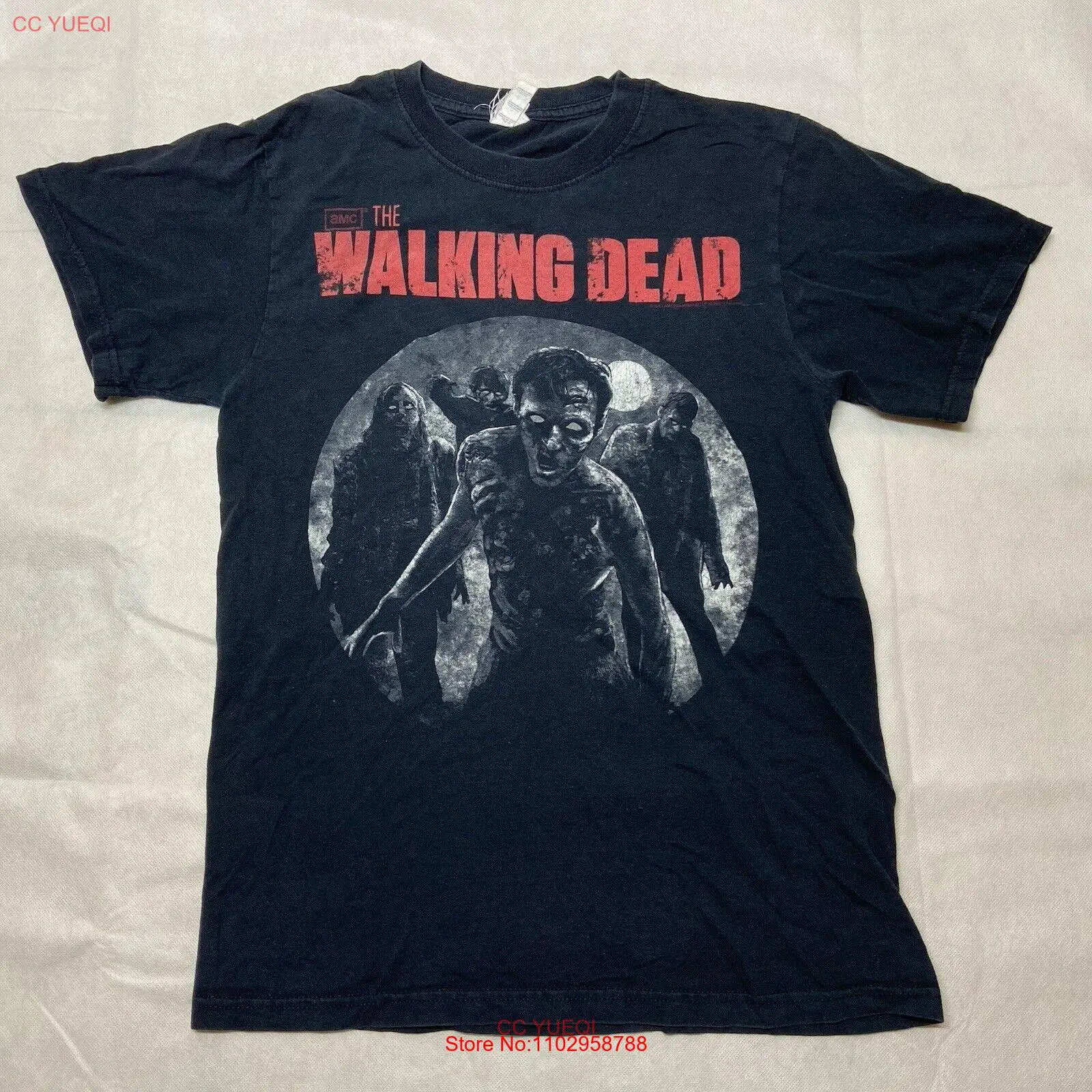 Черная графическая футболка с изображением ходячих мертвецов 2012 AMC Sz S