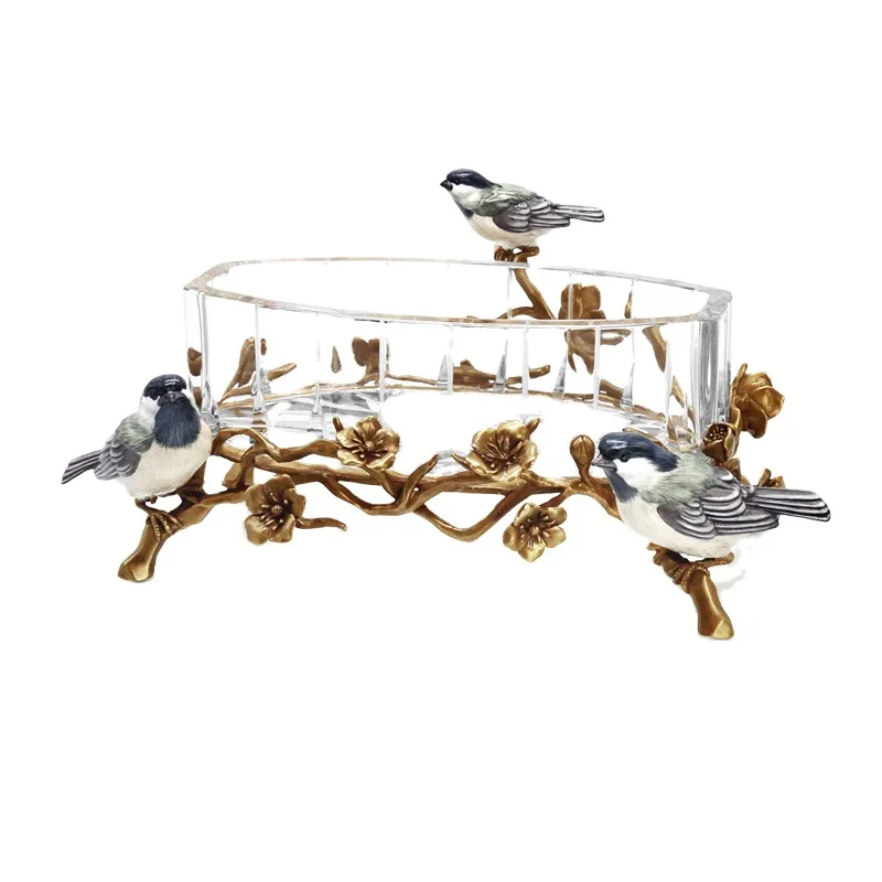 

New disposable crystal classic ceramic copper dragonfly decoration, fruit bowl home decoration