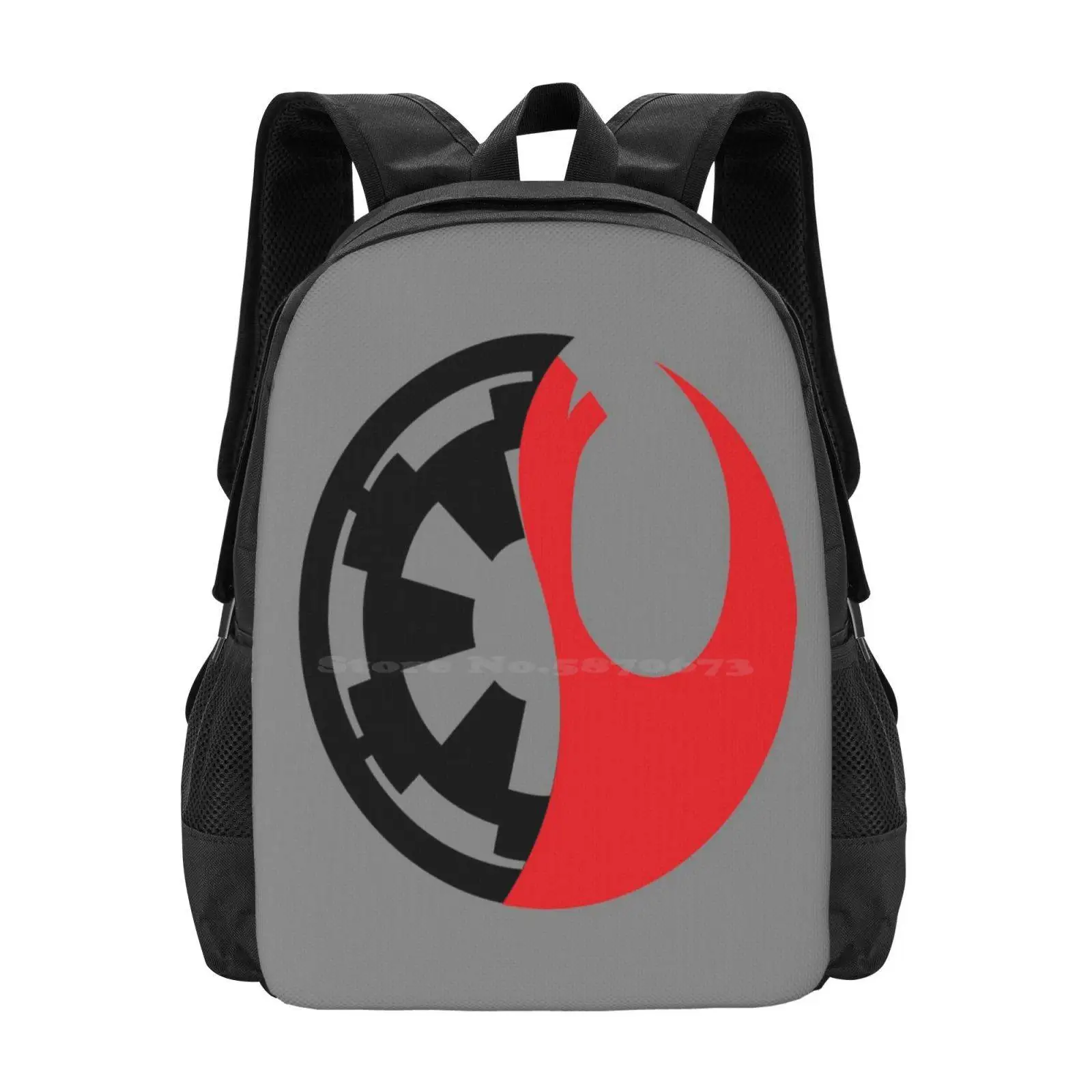 Dark Vs Light Backpack For Student School Laptop Travel Bag Wars Red Black Empire Rebel Ying Yang