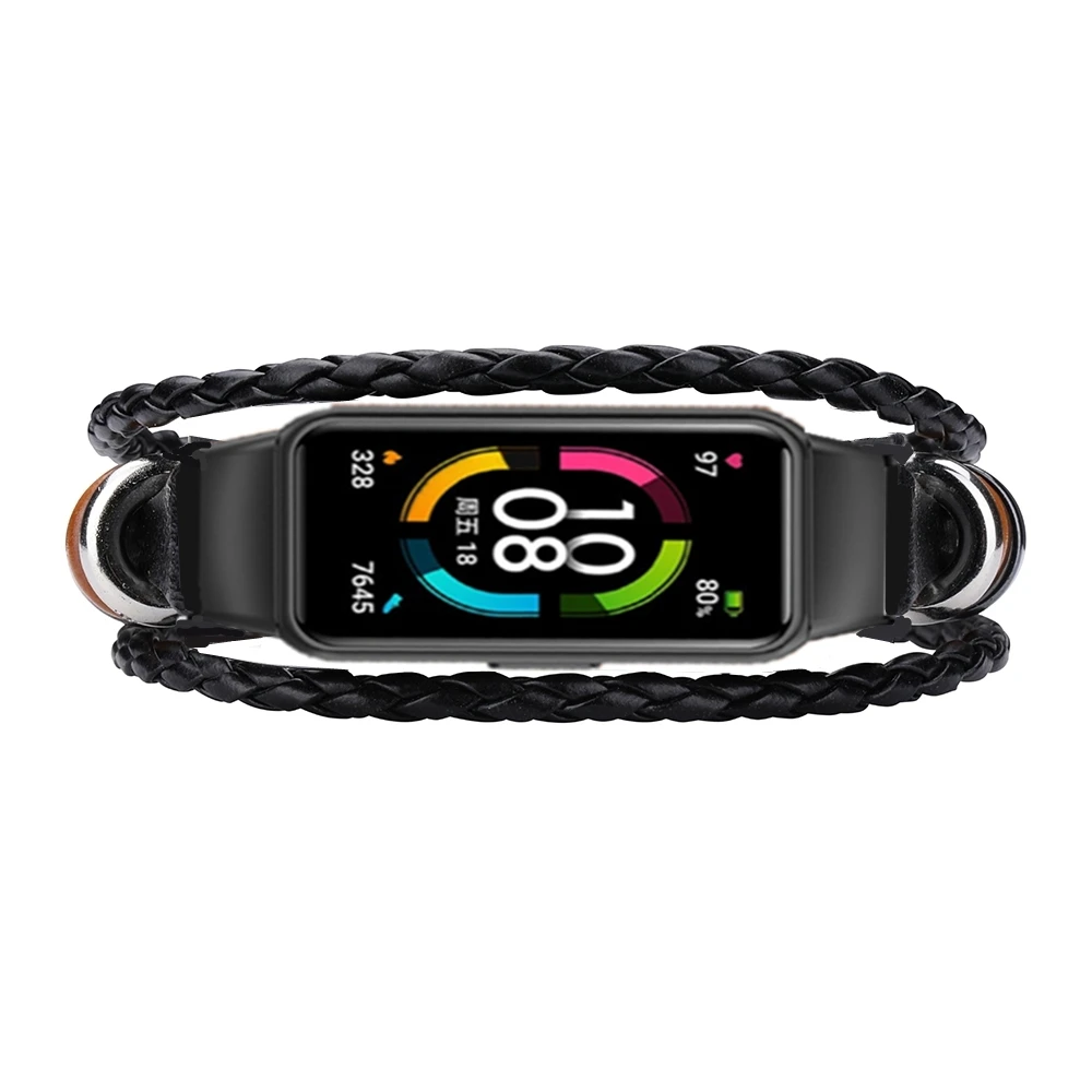 Für Honor Band 6 Strap Geflochtenes Leder Armband Für Huawei Band 6 6 Pro Mode Handgelenk Band Ersatz Armband Zubehör