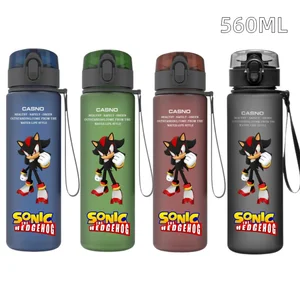 Tragbarer Reisetsport -Wasserbecher, Blau, Schwarz, Sonic Hedgehog, Plastik, Leckschutz, Outdoor, schönes Geschenk für gute Freunde, 560 ml, neu 8 Hauptverkaufsfreunde von Sonic - №3