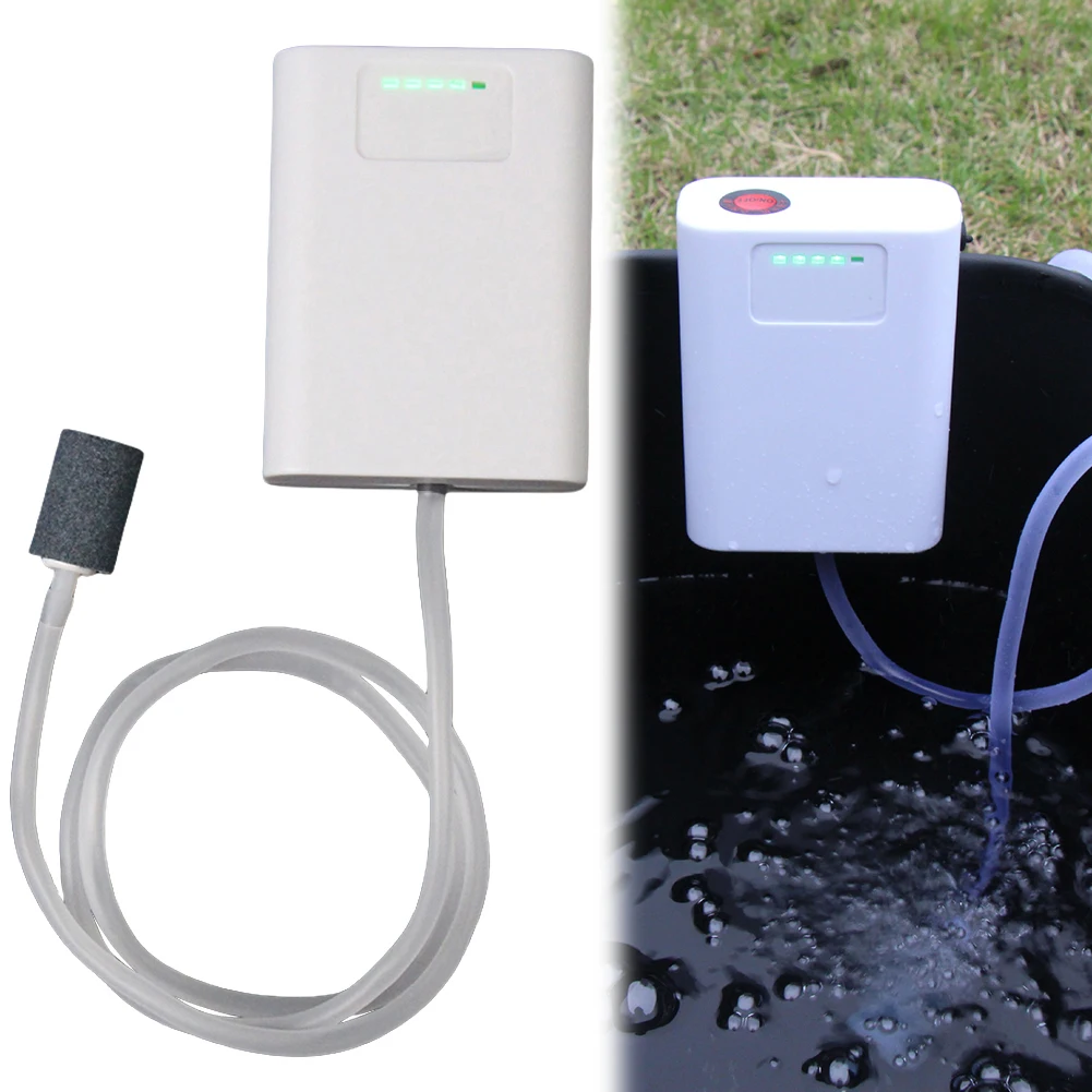 

Aquarium Air Pump Rechargeable Fish Tank Oxygen Pump for Outdoor Fishing and Fish Transportation