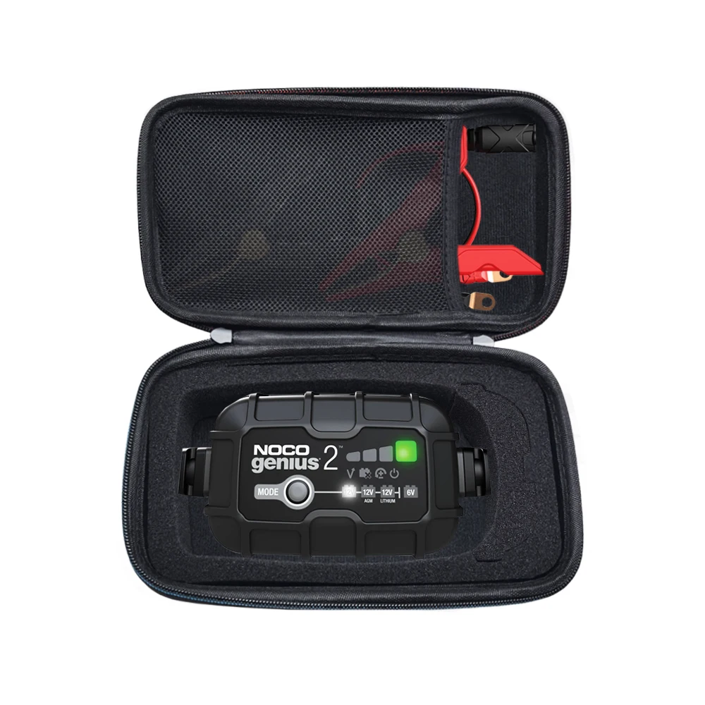 Protective Travel Carrying Bag Storage Case for NOCO Genius 2 Battery Charger 6V/12V 2 Am UltraSafe Lithium Jump Star(CASE ONLY)