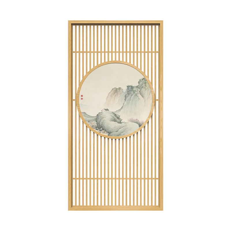

New Chinese-style home solid wood fence hollow screen partition wall decoration occlusion
