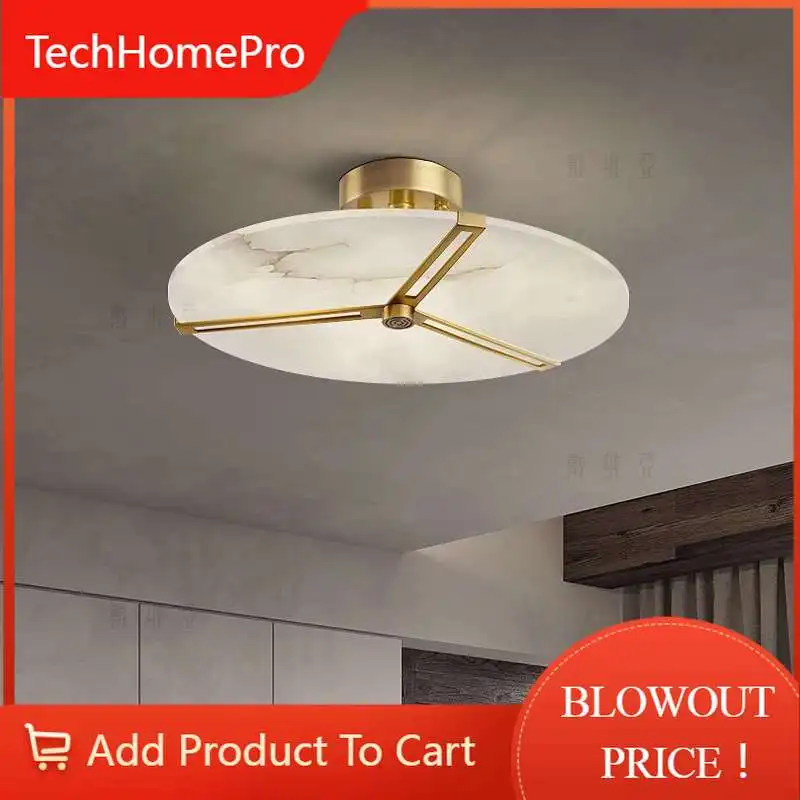 TechHPMarble Ceiling Lamp Natural Marble Ceiling Chandelier Home Decor G9 Lamparas Led Light