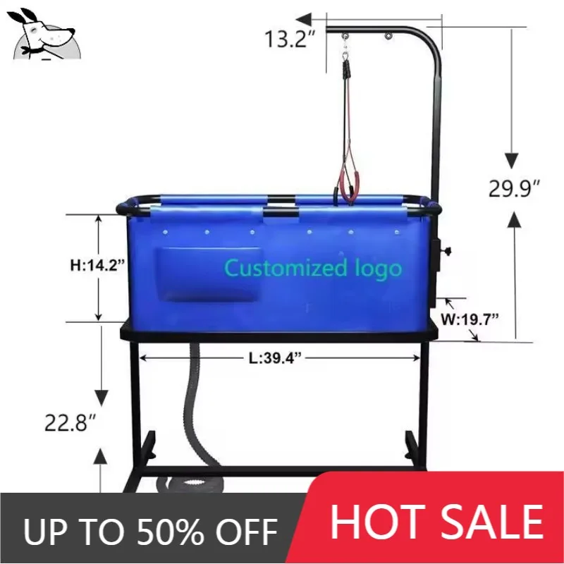 2026 Professional Dog Wash Station | Heavy-Duty PVC & Iron Grooming Bathtub | Portable Foldable Pet Spa Equipment