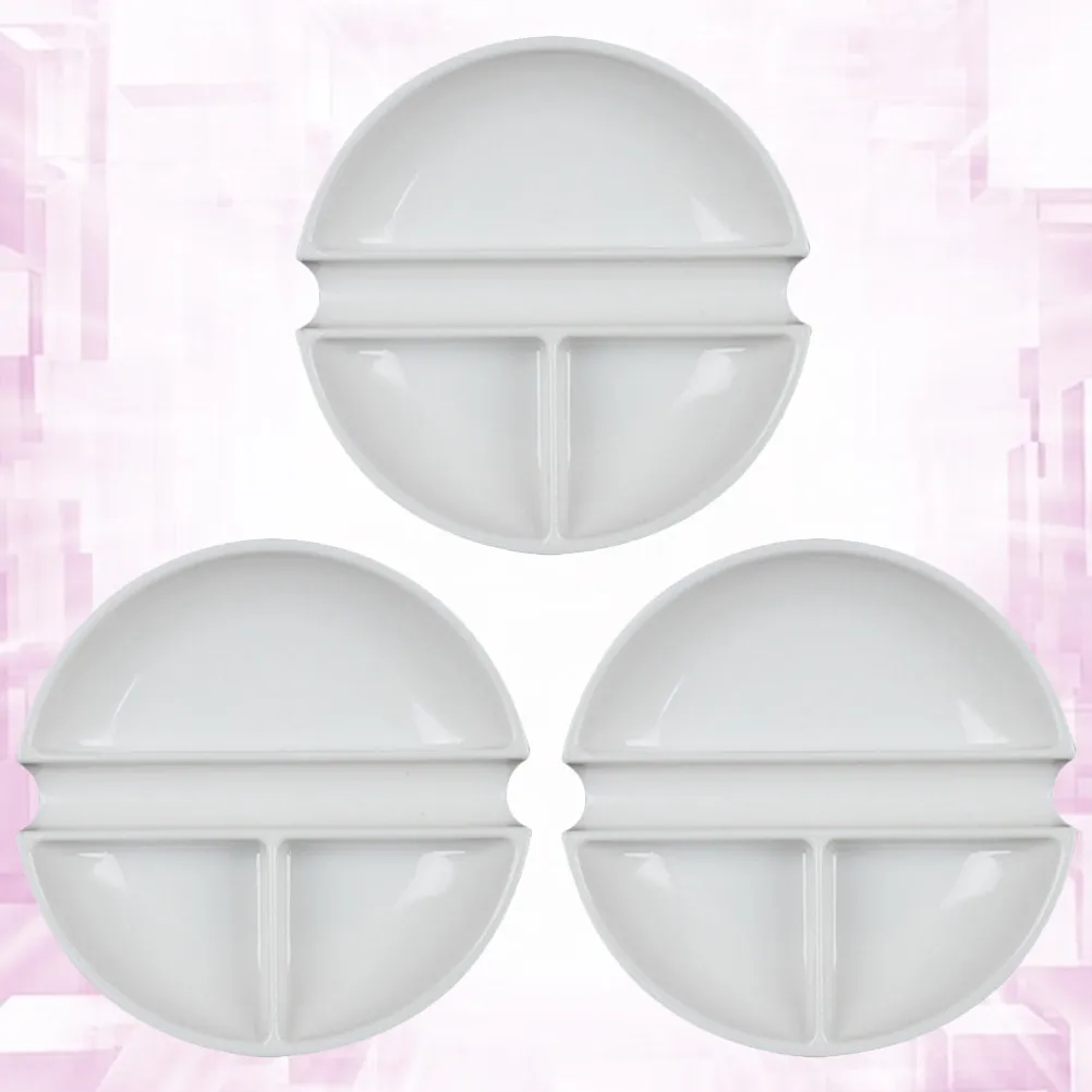 3Pcs Safe Premium Plastic Paint Palette Set Washable Non-Porous Surface for Artists Students Painting Drawing Art Projects