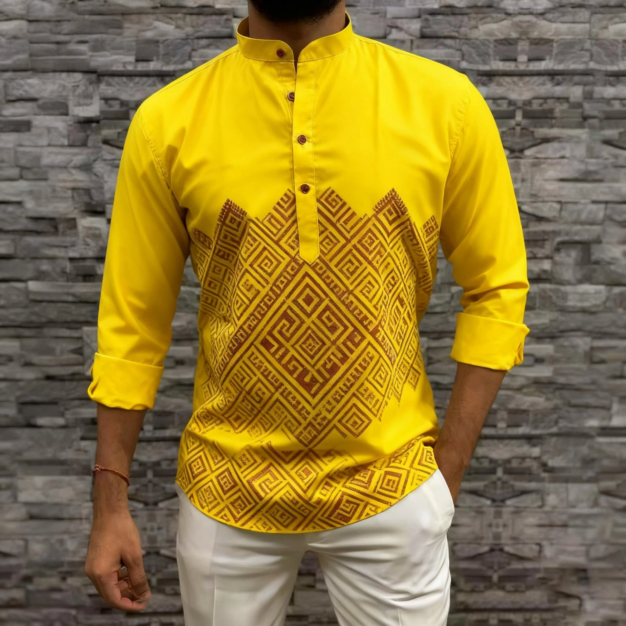 الرجال قميص مسلم فضفاض الربيع الوقوف قمصان غير رسمية قفطان طويلة الأكمام Thobe مسلم قميص الملابس Ropa Musulmana Hombre