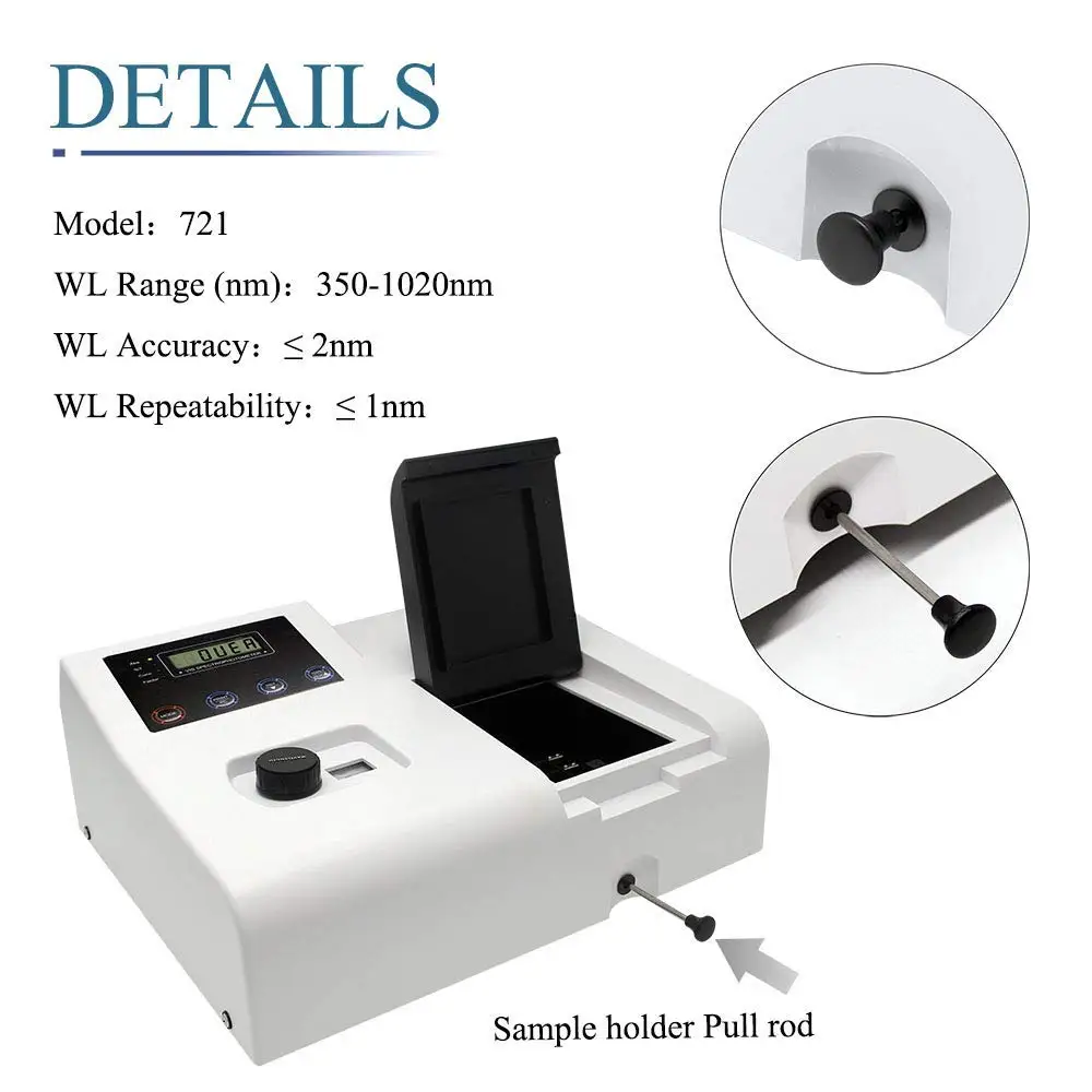 IKEME Good Price Chemical Composition Testing Machine Visible Photometer Lab Chemistry Spectrometer 721 Uv-Vis Spectrophotometer