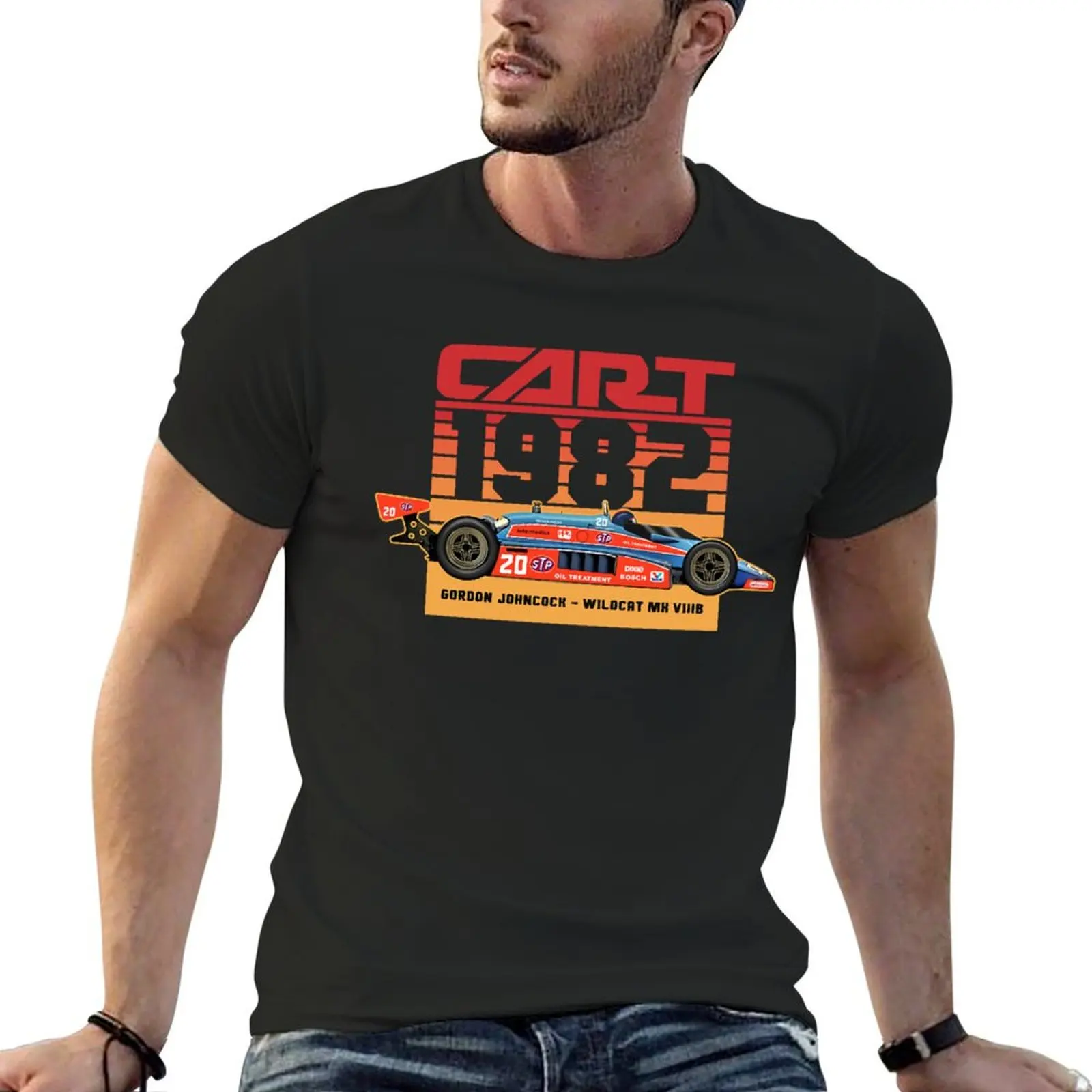 Gordon Johncock 1982 Cart Indy 80s retro style T-Shirt new edition customs shirts graphic tee blacks oversized t shirts for men