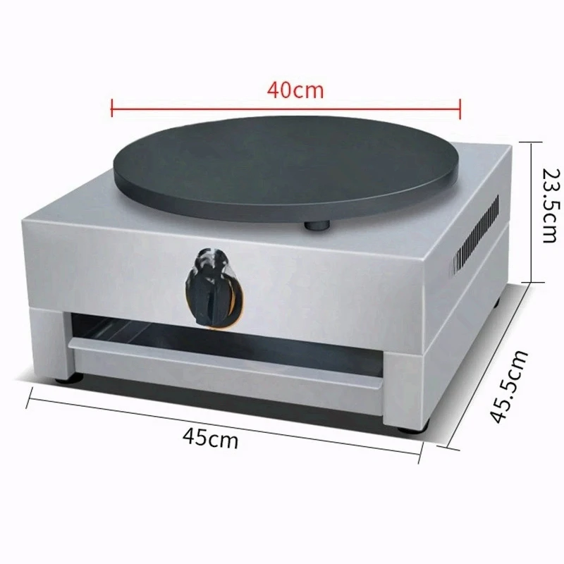 

Со съемным подносом для крошек для уличной еды, киоск Jianbing 2800Pa, коммерческий блин, 40 см, поверхность для приготовления пищи, сковорода, блинница