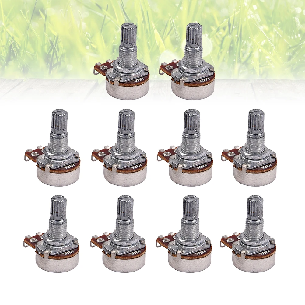 

10pcs A50K Audio Potentiometer Bass Guitar Replacement Long Knurled Shaft Linear Digital Control Full Size For Guitar Bass