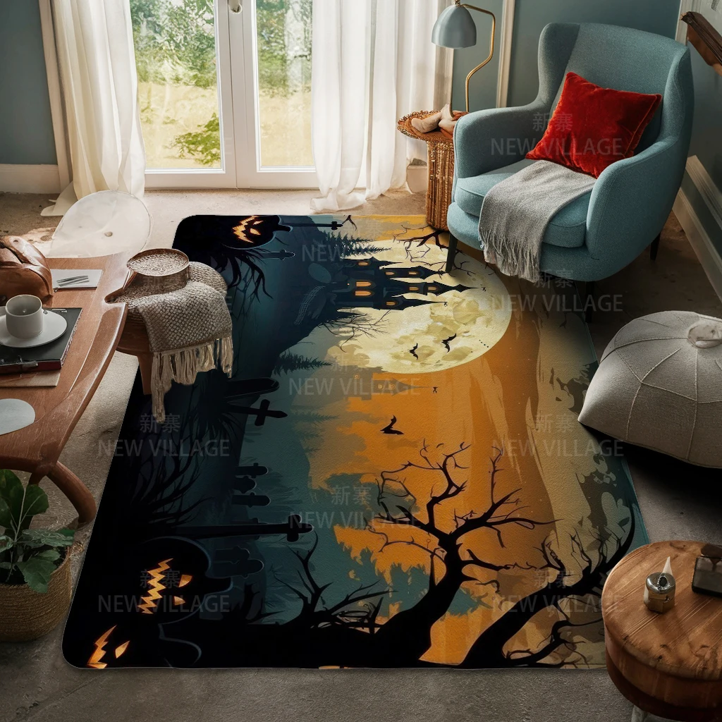 House entrance carpet Home door mat Nordic style Living Room Bath Foot decoration non-slip rugs Halloween Autumn Pumpkin funny